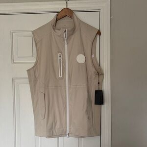 G/FORE Men's Repeller Tan Golf Vest with Zipper Pockets XL